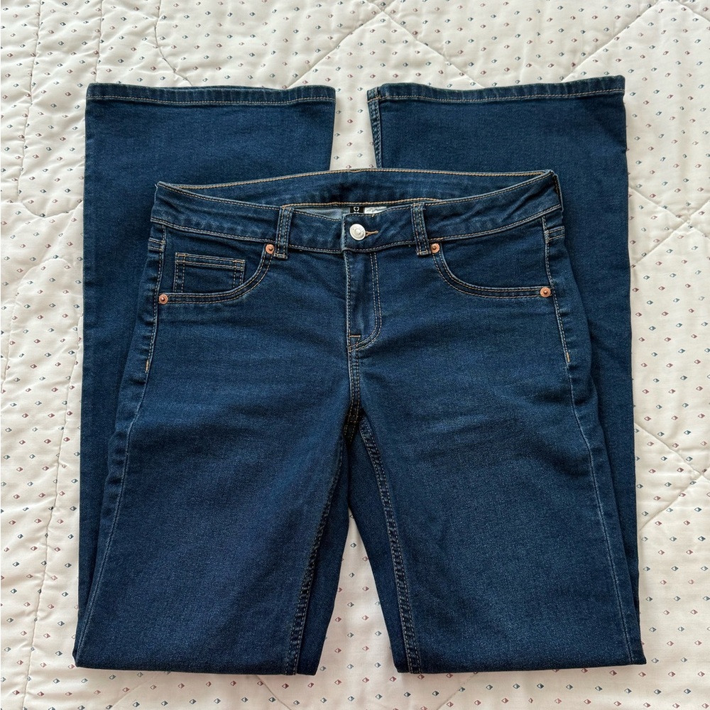 h&m low rise flared leg jeans